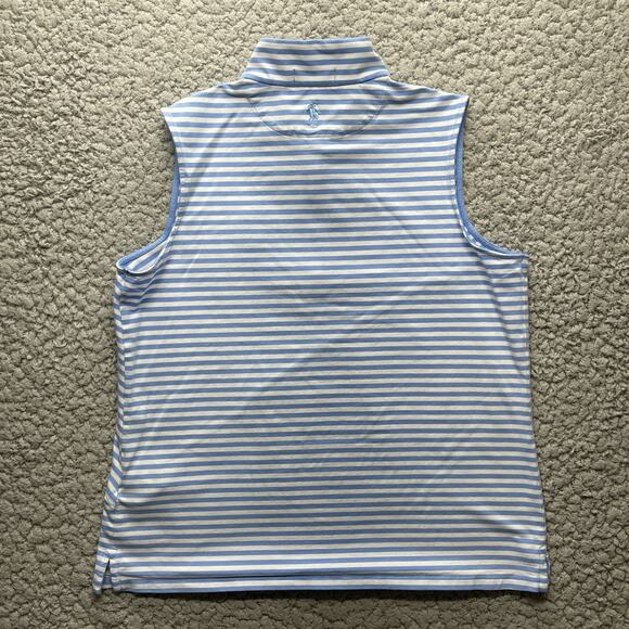 Polo Golf Ralph Lauren 1/4 Zip Tank Top Womens XL Blue Striped Paducah, Ky CC - Picture 8 of 10